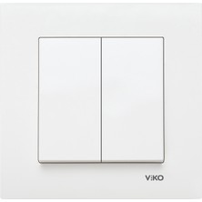 Viko Karre Beyaz 90960702 İkili Komütatör Sıva Üstü Montaj Özelliği ile Modern Tasarım