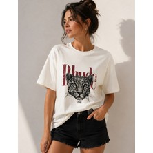 Belirtilmemiş Leopar Desenli Oversize T-Shirt