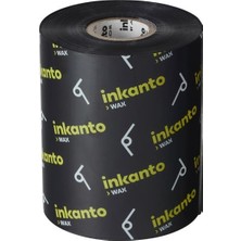 Inkanto 110 mm x 300 m Wax Ribon Endüstriyel Barkod Yazıcılar İçin Yüksek Baskı Hızı ve Çıkartma Baskı