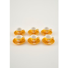 Bella Maison Siena New Bone 6'lı Kahve Fincanı Seti Hardal (90 Cc)