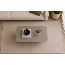 By Cino Milano Membran Mdf Üst Tablalı Asimetrik Ayaklı Vizon Renkli Modern Orta Sehpa