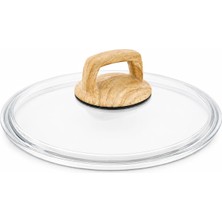 Arcak2 Karaca Granit Çelik 24 cm  Cam ve Ahşap Kulp