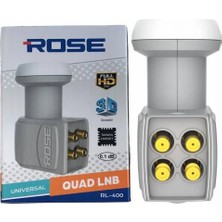 Rose Quad Lnb 400 Model 4'lü Lnb Beyaz Renk Düşük Gürültü Teknolojisi ile Yüksek Performans