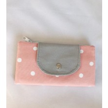 H3bag Cüzdan, Kartlık, Fermuarlı, Çıtçıtlı, Puantiye Desen, 12 Kartlık,çiçekli