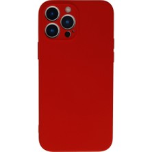 Bezos iPhone 13 Pro Max Kılıf Nano Içi Kadife Silikon - Kırmızı