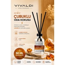 Vivaldi Home Amber Çiçeği Çubuklu Oda Kokusu 50 ml | Kalıcı & Şık Ortam Kokusu