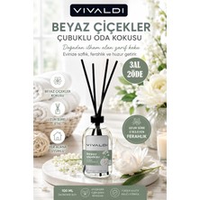 Vivaldi Home Beyaz Çiçekler Çubuklu Oda Kokusu 100 ml | Ferah & Kalıcı Ortam Kokusu