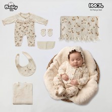 Milays Kız Bebek Müslin Kumaştan  Çiçek Kabartmalı 10 Lu Set 0-3 Ay