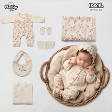 Milays Kız Bebek Müslin Kumaştan  Çiçek Kabartmalı 10 Lu Set 0-3 Ay