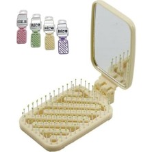 Dikdörtgen Katlanır Aynalı Tarak – Çocuk ve Yetişkin Kullanımı Için | Çanta Boy, Taşınabilir, Ergonomik Plastik Tarak (17,5 Cm) – Katlanır Ayna ve Delikli Tasarım Karışık Renk