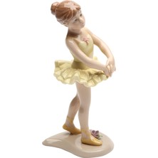 Lidyada Maison Gifts 20864 Balerin Sarı Seramik Heykelcik, 15,4 cm