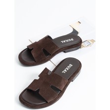 Duxal Shoes Cordelia Kadın Hakiki Deri H-Bant Terlik - Günlük Şık Cilt Deri Sandalet