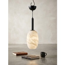 Light House Terra Marble Luxe Sütun Sarkıt - Modern Luxury Taş Dokulu Sütun Avize