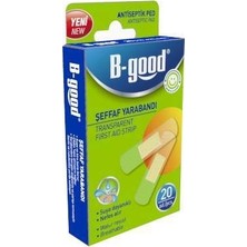B-Good Şeffaf Yara Bandı 20 Suya Dayanıklı Hava Geçirgen Hipoalerjenik ve Lateks İçermez