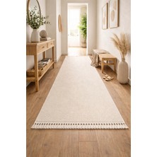 Mariesse Home Naturel Bukleli Yumuşak Dokulu Iskandinav Yolluk Modern Halı Oturma Odası Mutfak Halısı Koridor