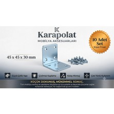 Karapolat Mobilya Eşya Dolap Duvara Sabitleme Köşebent Bağlantı Aparatı L Demiri Gönye Vida Dahil