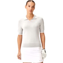Macade Golf Vera Grey Cropped Polo T-Shirt WPO2651002 Gri