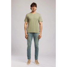 Lee Cooper Jonat Erkek Regular Fit %100 Pamuk Basic V Yaka T-Shirt Yeşil