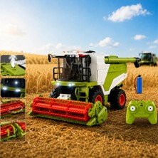 Apexma Oyuncak 2.4ghz Uzaktan Kumandalı Buharlı Biçerdöver 6 Kanallı Şarjlı Işıklı 1:24 Ölçek Çiftlik Tarım Makinesi