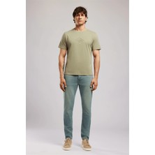 Lee Cooper Mattıas Erkek Regular Fit %100 Pamuk Baskılı Bisiklet Yaka T-Shirt Yeşil