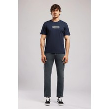 Lee Cooper Dorıan Erkek Regular Fit %100 Pamuk Baskılı Bisiklet Yaka T-Shirt Mavi