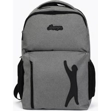 Slazenger Lisanslı Logolu Sırt Çantası - Gri 3 Bölmeli Okul Çantası