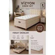 Evitaç Vizyon Yatak Baza Başlık Seti Krem