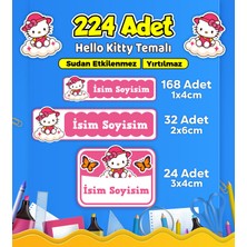 Sb Store Okul Kreş Kişiye Özel Isim Etiket Seti Hello Kitty Temalı - Model 677