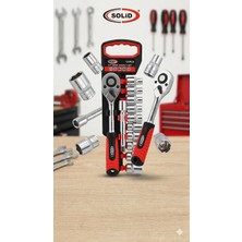 Solid Solıd 12 Parça 1/2" Profesyonel Cırcırlı Lokma Takımı – Garaj ve Ev Kullanımı Için Ideal Set!