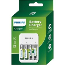 Philips Pil Şarj Cihazı - 4'lü Aa Kalem Pil - 4'lü Aaa Ince Kalem Pil Şarj Cihazı - SCB4013NB/00 2 Adet Aaa 2 Adet Aa Pil Dahil