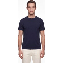 Efor Comfort Fit Pamuklu Bisiklet Yaka Lacivert Tişört Ts 929
