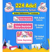 Sb Store Okul Kreş Kişiye Özel Isim Etiket Seti Hello Kitty Temalı - Model 675
