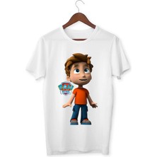 Alpşan Ticaret Paw Patrol Alex Porter Baskılı Çocuk/yetişkin Tişörtü Beyaz Kısa Kollu