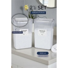 Nyl Home 2'li Ölçek Hediyeli Etiketli Deterjan Renkliler Beyazlar Kavanozu / Kutusu Seti x 2 Ad