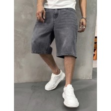 Wkm Erkek Oversize Asit Yıkama Denim Şort