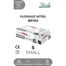CoreMed Nitril Beyaz Muayene Eldiveni S - 1 Paket 100 lü