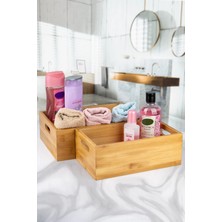 Nyl Home 2'li Bambu Organizer Mutfak Banyo Düzenliyici Kutu