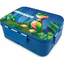Noki Kids Plastik Lunch Box Lacivert / Yeşil Taşıma Kulplu Beslenme Kabı