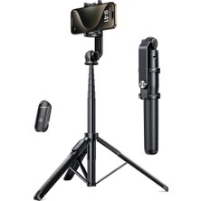Ugreen 90690 LP586 2 In 1 Kompakt Bluetooth Kumandalı Selfie Çubuğu Tripod Siyah 160CM