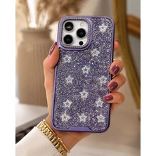 Kılıf House Iphone Uyumlu Yıldız Tasarımlı Full Parlak Taş Yüzeyli Lüks Premium Kılıf