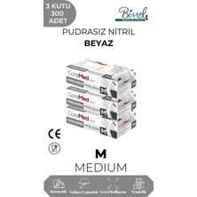 CoreMed Nitril Beyaz Muayene Eldiveni M - 3 Paket 100 Lü