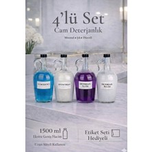 Nyl Home 4'lü Şişe Banyo Seti Cam Yumuşatıcı Deterjan Renkliler Beyazlar Siyahlar Şişesi 1500ML Siyah Kapaklı