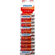 Philips Extra Zinc Chloride 1.5V Aaa Ince Kalem Pil - R03L12TF/10 - 12'li Paket