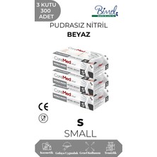 CoreMed Nitril Beyaz Muayene Eldiveni S - 3 Paket 100 lü