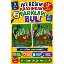 Organik Yolda Iki Resim Arasındaki Farkları Bul Etkinlik Kitabı 8 Sayfa A4 | Dikkat Geliştirici Eğitici Aktivite Seti | 65+ Fark Bulma Oyunu