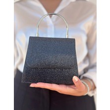 She Poly Kadın Siyah Abiye Clutch Portföy El Düğün Nişan Gece Çantası