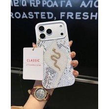 Kılıf House Iphone Uyumlu Yılan Derisi Dokulu Taşlı Yılanlı Premium Kılıf
