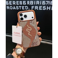 Kılıf House Iphone Uyumlu Yılan Derisi Dokulu Taşlı Yılanlı Premium Kılıf