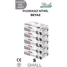 CoreMed Nitril Beyaz Muayene Eldiveni S - 5 Paket 100 lü