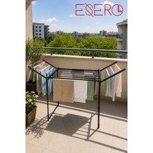 Esero MB706  Katlanır Çamaşır Kurutmalık | Geniş Askı Alanlı Kanatlı Çamaşırlık, Dayanıklı Metal Kurutma Standı, Balkon ve Ev Içi Kullanım